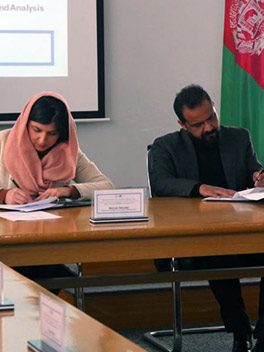 Maryam Baryalay and Jawid Shekeb at OSRA AISC MoU signing